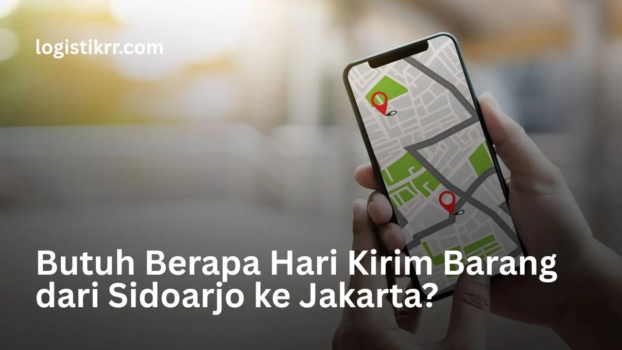 Peta rute pengiriman barang dari Sidoarjo ke Jakarta dengan estimasi waktu yang berbeda-beda