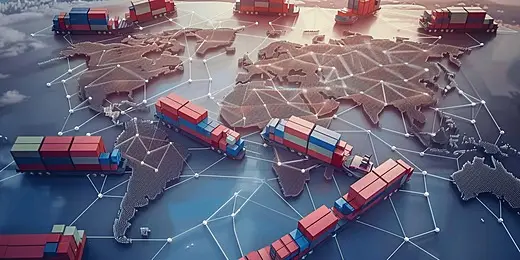 Peta rute logistik yang terganggu akibat konflik Timur Tengah