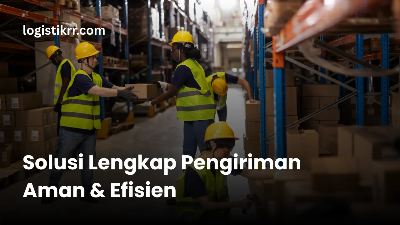 Ekspedisi material bangunan semen dan besi dengan truk logistik