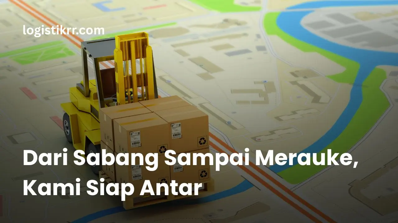 Peta Indonesia dengan rute pengiriman Logistik RR dari Sabang sampai Merauke